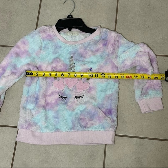 Btween Girls Kids Unicorn Multicolor Faux Fur Pullover Sweater size 10. - Picture 6 of 6
